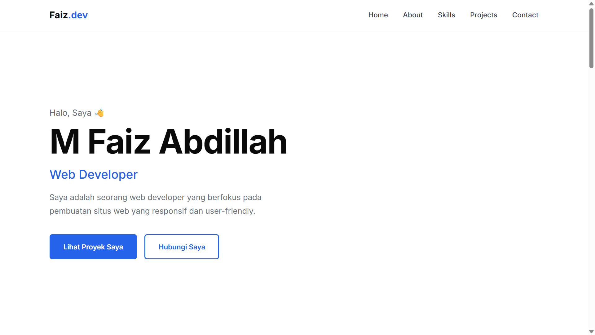 Screenshot proyek portfolio